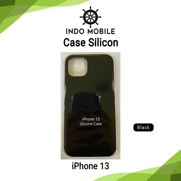 Gambar PREMIUM SILICON CASE FULL COVER SOFTCASE POLOS IPHONE 13 - BLACK dari Indo mobile undefined Tokopedia