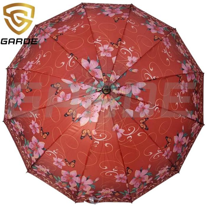 Gambar Payung 12 Jari Motif Bunga Gagang Emas (RED BIRD) - Merah dari Garde.ID undefined Tokopedia