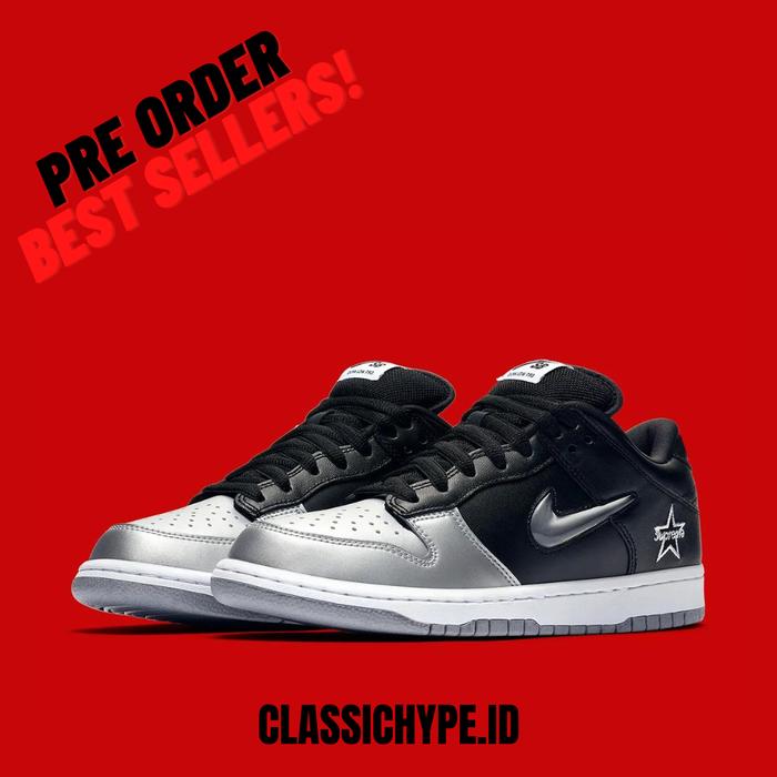 Sepatu Nike Sb Dunk Low Supreme Jewel Swoosh Silver Shop Nike Sb