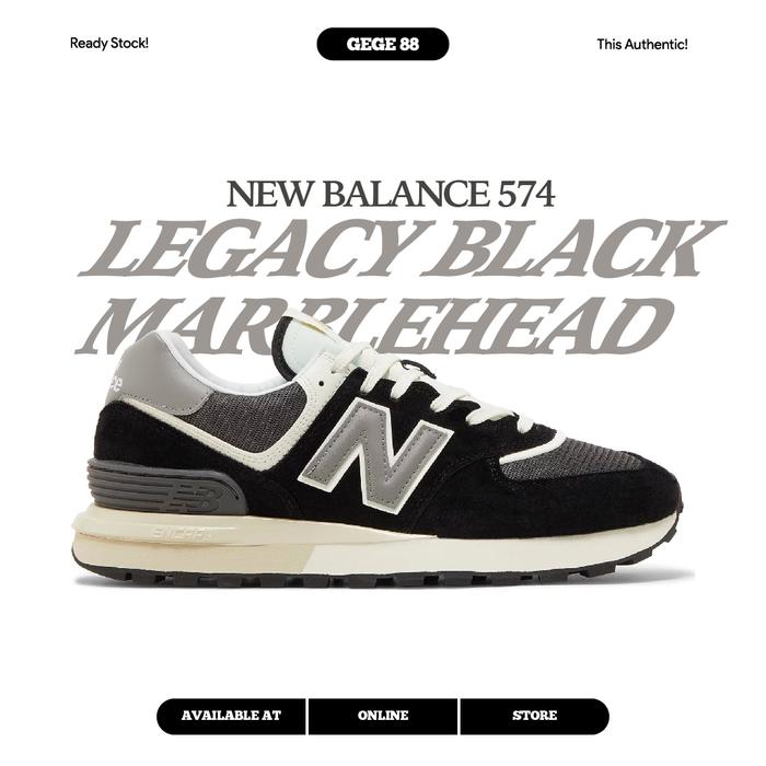 New Balance 574 Legacy Black Marblehead 100% BNIB Sneakers 40
