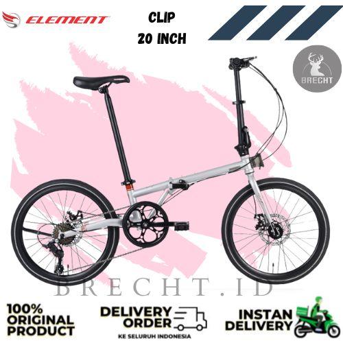 Gambar (Grab/Gosend) Sepeda Lipat Element Folding Clip 20'' Chromoly 8 Speed - Silver Chain dari BRECHT.ID OFFICIAL STORE undefined Tokopedia