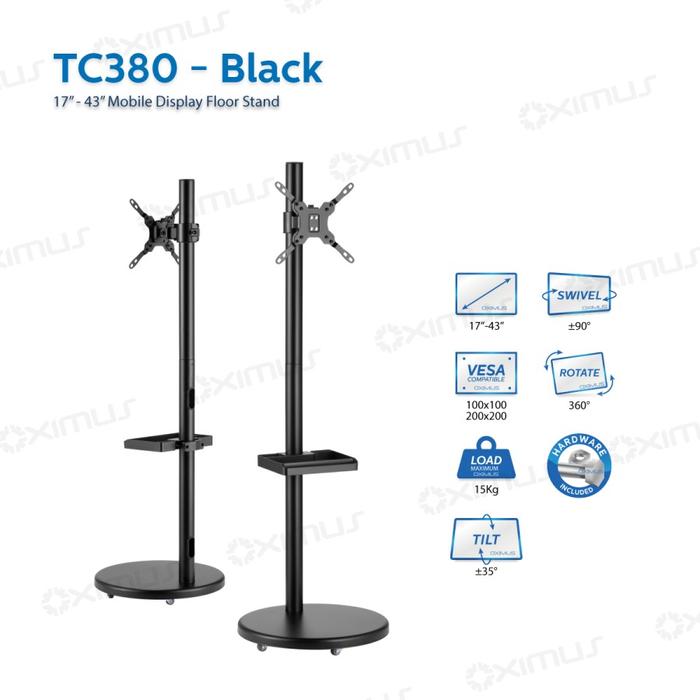 Gambar Bracket TV Standing Roda Portable Minimalis 17" - 43" Oximus TC380 - Hitam dari PT Sonic Komputer Indonesia undefined Tokopedia