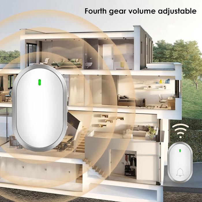 Gambar Bel Rumah Wireless Door Bell Waterproof Pintu 1 Receiver - PUTIH - Putih dari Elrosto undefined Tokopedia
