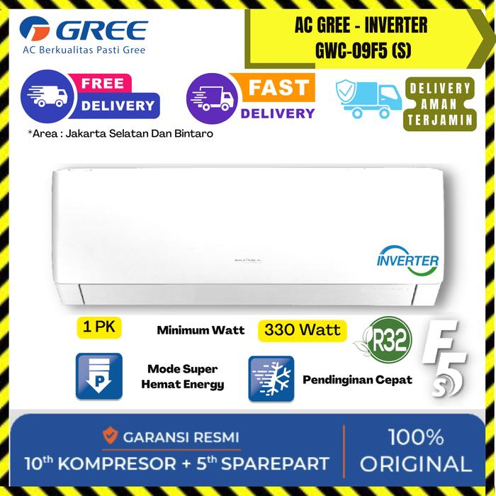 Gambar AC GREE INVERTER -NEW - F5S - 1 PK - GWC09F5S - PUTIH-INDOOR & OUTDOOR - UNIT ONLY dari Fokus Electronic Store undefined Tokopedia