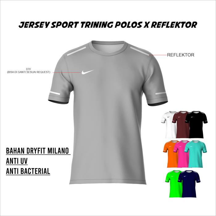 Gambar Kaos Jersey running Olahraga Polos Reflektive menyala saat kena cahaya - Hitam, XL dari Marto Art Workshop undefined Tokopedia