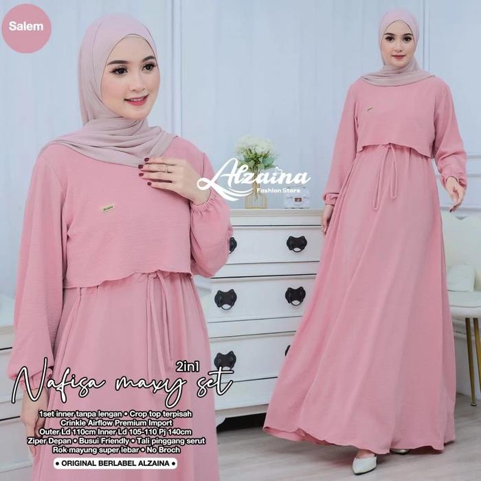 Gambar Baju Gamis Syari Terbaru Akira Maxi Dress Termurah - Dusty, M dari Lapak Jaya22 undefined Tokopedia