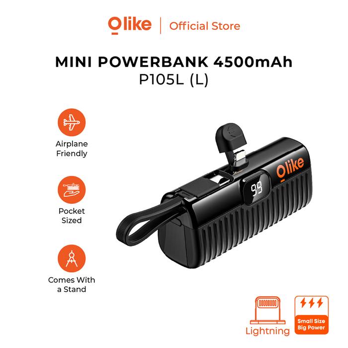 Gambar Olike Pocket PowerBank 4500 mAh P105C / P105L Direct Plug Type C - Lightning dari Rajajual Elektrik undefined Tokopedia