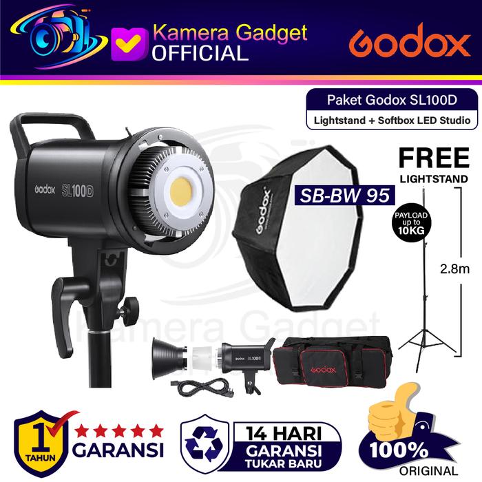 Gambar Godox SL100D SL 100D SL100 D Plus Lightstand, Softbox Tas Resmi - SB BW 95CM, TANPA TAS dari Kamera Gadget Official undefined Tokopedia