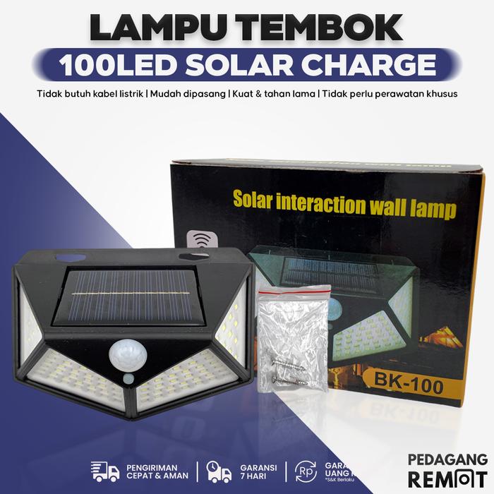 Gambar Lampu Outdoor Taman 100 LED Solar Tenaga Surya Dengan Sensor Gerak dari Pedagang Remote_NEW undefined Tokopedia