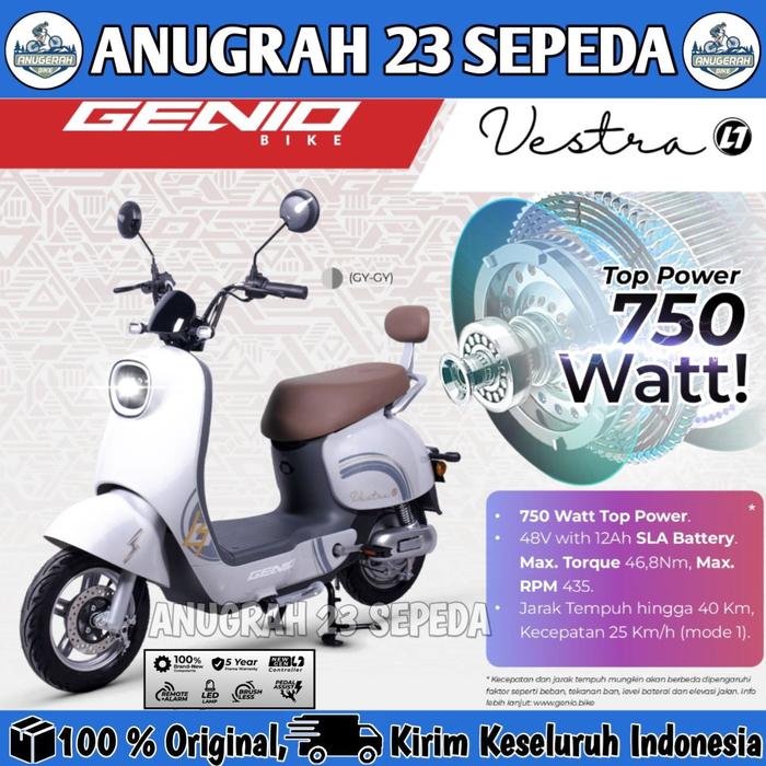 Gambar Sepeda Listrik UNITED VESTRA L1 Electric E Bike 750 Watt - GY-GY dari Anugrah 23 sepeda undefined Tokopedia