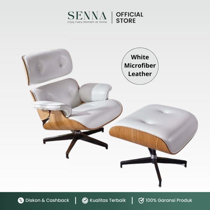 Gambar Kursi Kantor Kursi Santai Ruang Tamu Kursi Sofa Kulit Kursi Malas - Kulit Putih dari SENNA Furniture Official undefined Tokopedia