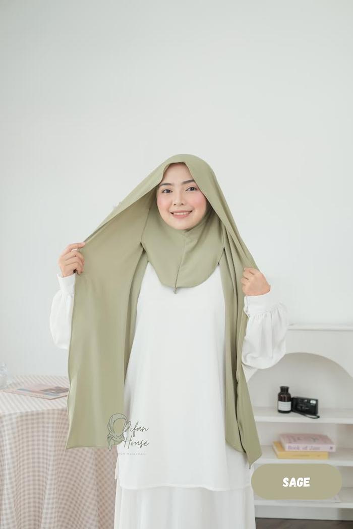 Gambar Pashmina Instan Inner Oval Menutup Leher Bahan Jersey Tebal - MATCHA dari DIFAN HOUSE undefined Tokopedia