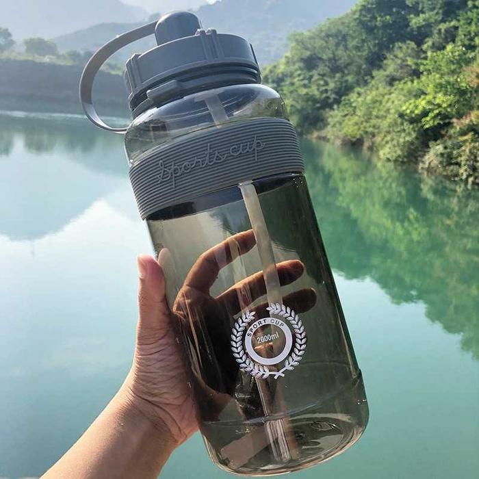 Gambar Botol Plastik Air Minum Olahraga Sport Water Bottle BPA Free 2 Liter - Niehaina Gray dari BAGINDA-STORE47 undefined Tokopedia