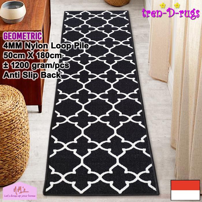 Gambar Tren-D-rugs karpet keset sweden alas dapur panjang anti slip 50x180 - Black dari NMs Lets dress up your home undefined Tokopedia