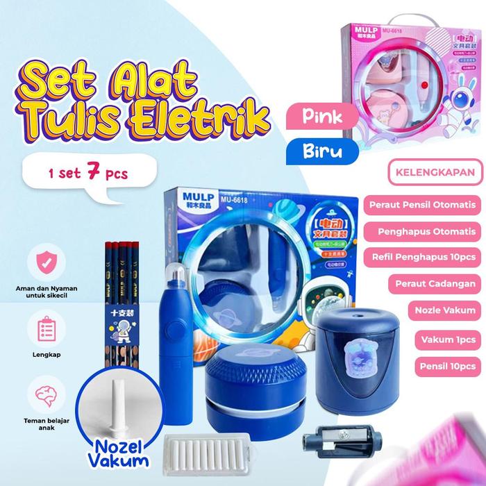 Gambar Set Alat Tulis Elektrik Electric Stationery Set Elektrik Rautan dari Emilio Official undefined Tokopedia