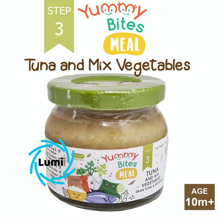 Gambar MURAH YUMMY BITES MEAL STEP 1 STEP 2 STEP 3 145GR JAR BOTOL KACA - Tuna & Mix Vege dari Omar Markett undefined Tokopedia