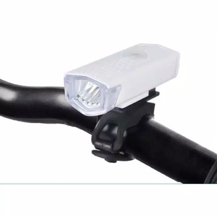 Gambar ELROSTO Lampu Sepeda LED USB Rechargeable Depan Belakang Anti Air Terang - Depan putih dari Elrosto undefined Tokopedia
