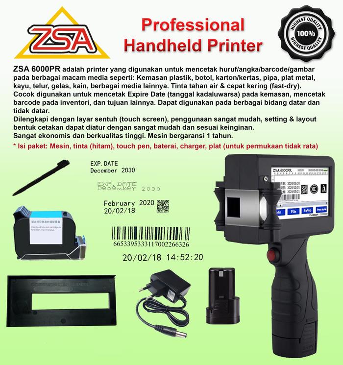 Gambar ZSA 6000PR Printer Expire Date, Tanggal Kadaluwarsa, Touch Screen+Plat dari INFOTECH NUSANTARA undefined Tokopedia