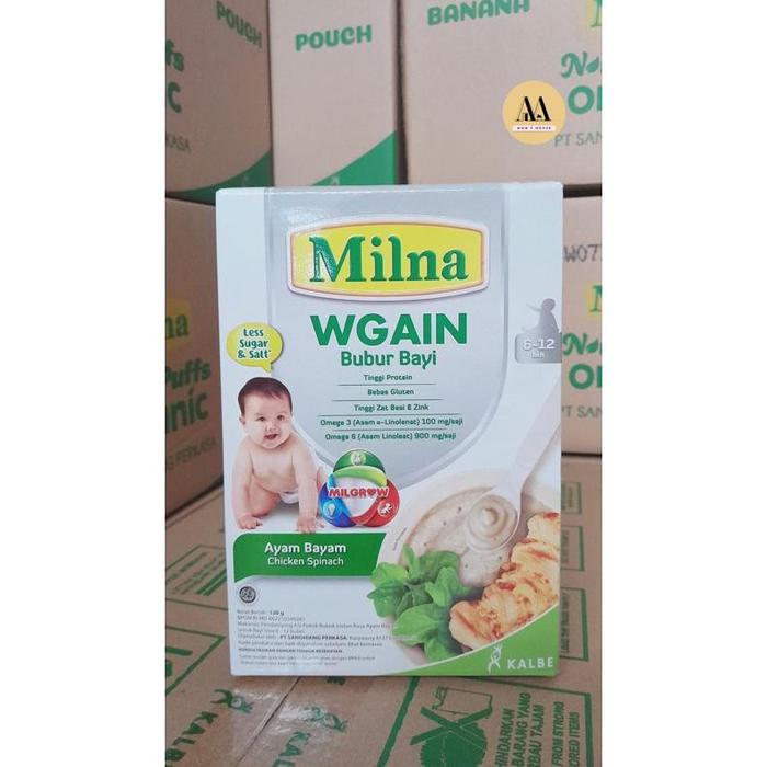 Gambar KIRIM SEKARANG MILNA WGAIN BUBUR BAYI 120GRAM—- (BOX ) - Bayam dari Omar Markett undefined Tokopedia