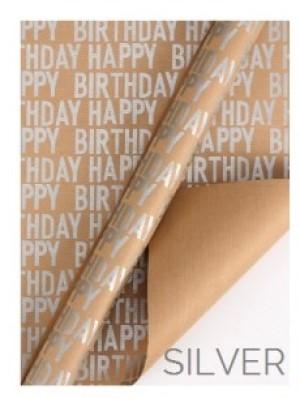 Gambar Kertas Kado Ulang Tahun Kraft Wrapping Paper Gold Emas Happy Birthday - silver dari Prima Asia Label undefined Tokopedia