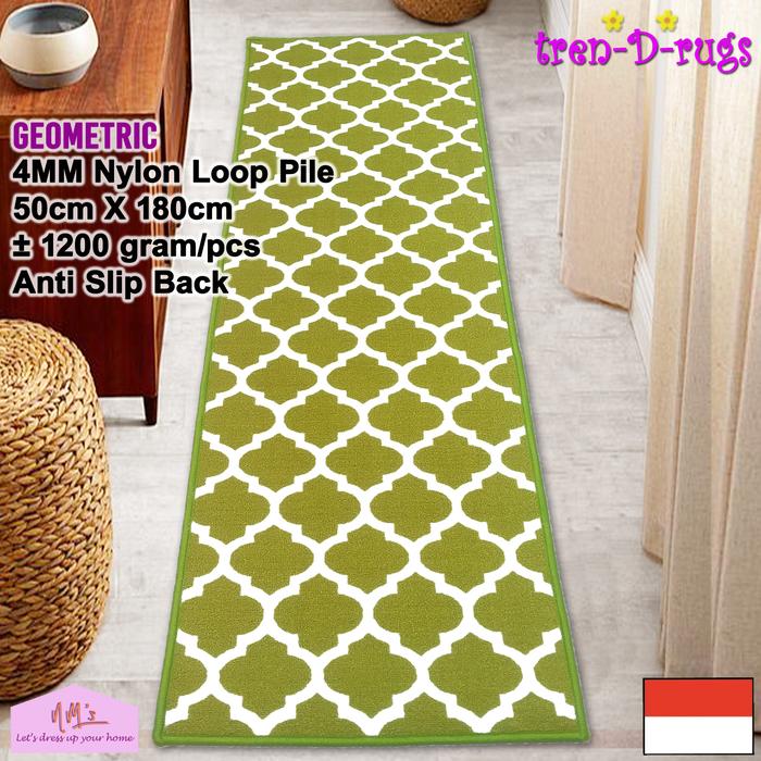 Gambar Tren-D-rugs karpet keset alas geometris dapur panjang lorong 50x180 - Olive dari NMs Lets dress up your home undefined Tokopedia