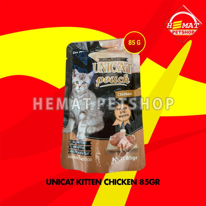 Gambar Makanan Kucing Basah Unicat Wet Food Pouch Sachet 85 Gram - KIT CHICKEN dari Petshop Hemat Pet Shop undefined Tokopedia