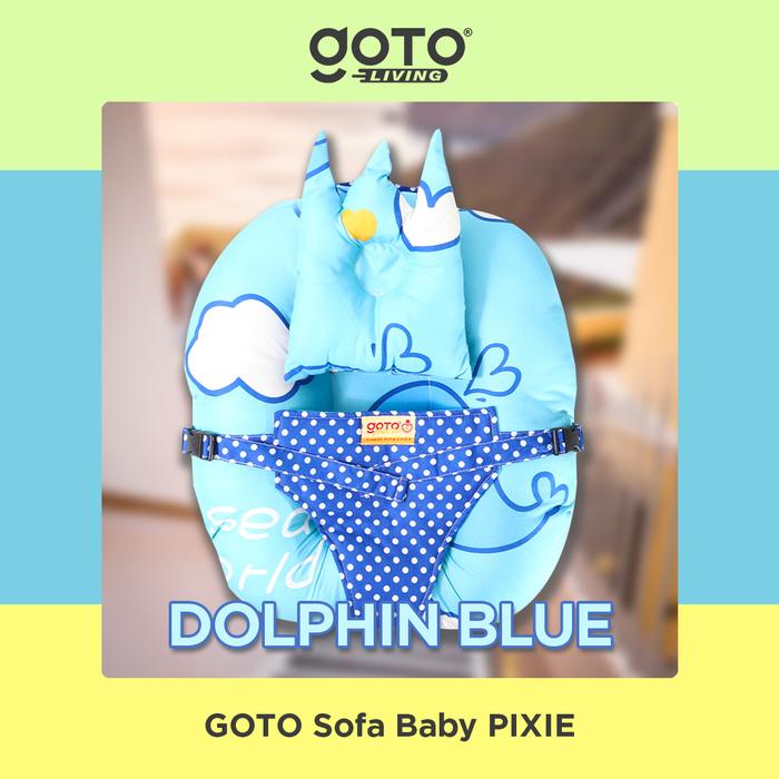 Gambar Goto Pixie Sofa Kasur Bantal Peyang Bayi Tempat Tidur Baby Multifungsi - DOLPHIN BLUE dari Goto.Indonesia undefined Tokopedia