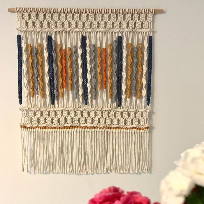 Gambar Macrame tapestry /makrame hiasan dinding 85x70cm/ Home decor aesthetic dari Timandco undefined Tokopedia