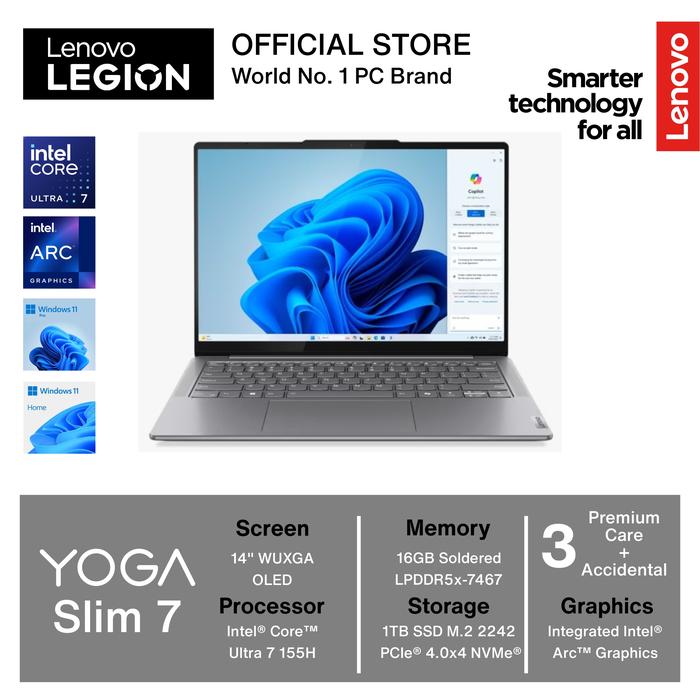 Lenovo Yoga Slim 14IMH9 ULTRA 155H 16GB 1TB W11 OHS OLED TOUCH  W11PRO, ONLY UNIT