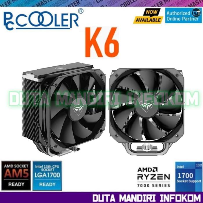 Gambar PCCooler K6 - High Performance Air CPU Cooler I Intel & AM5 I HSF - Black Edition  dari Duta Mandiri Infokom undefined Tokopedia