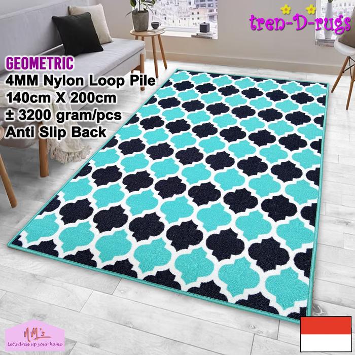 Gambar Tren-D-rugs karpet permadani geometris sweden nordic anti slip 140x200 - Black - Turqo dari NMs Lets dress up your home undefined Tokopedia