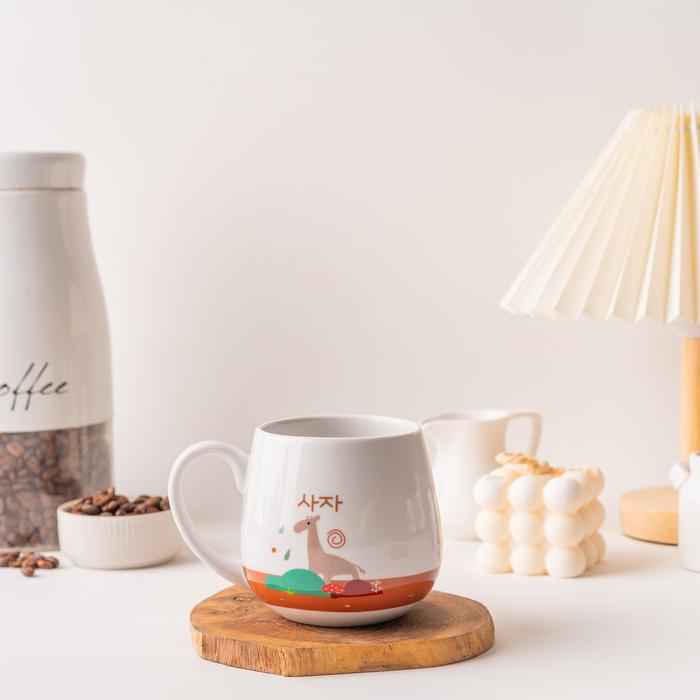 Gambar ARAMI Japanese Ceramic Mug Glass w Phone Holder | Gelas Minum Kopi Teh - Giraffe dari Arami Lifestyle undefined Tokopedia