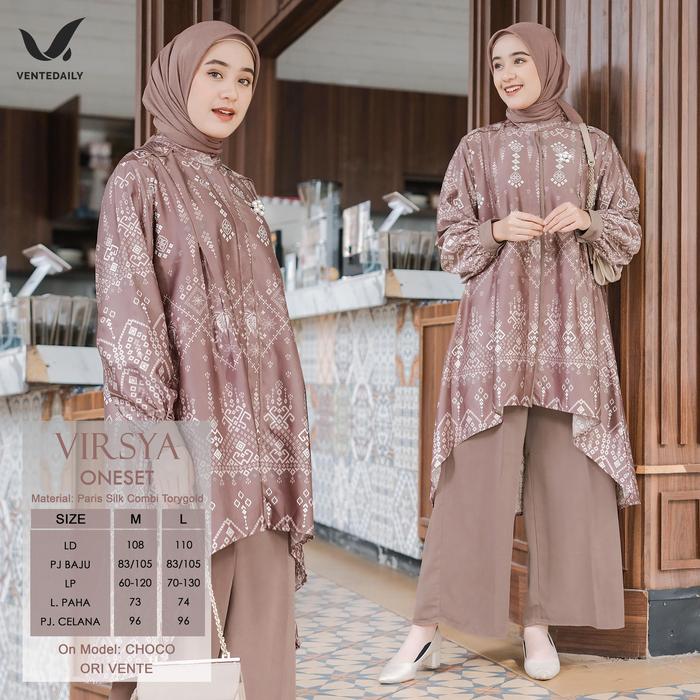 Gambar Virsya Oneset Wanita / Setelan Celana dan Tunik Lebaran Motif Etnik - Choco dari Zecha shop undefined Tokopedia