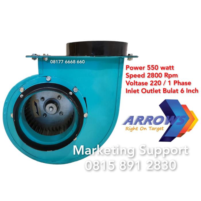 Gambar Centrifugal 6 Inch Centrifugal Fan 6 inch Blower 6 inch Fan Blower 6" - 550w 220v 1Ph dari ARROWS Fan & Blower undefined Tokopedia