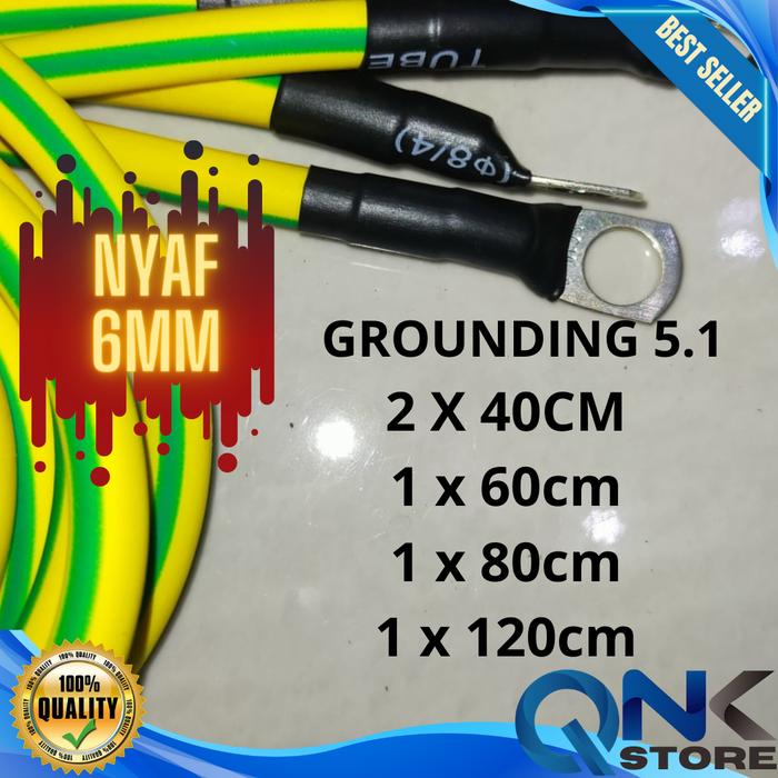 Gambar Kabel Grounding 5 Titik NYAF 6mm Kuning Hijau Kabel Negatif Kabel Mass - Versi 5.1, Plat 5Lubang dari QNKSTORE18 undefined Tokopedia