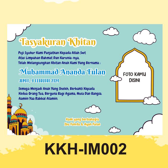 Gambar Stiker/Kartu Tasyakuran Khitan / Sticker Label Ucapan Syukuran Khitan - KKH-IM002, 10x7cm (Stiker) dari Picstory undefined Tokopedia
