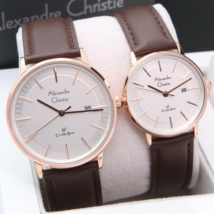 Gambar 8694 Rosegold Brown Couple - Jam Alexandre Christie Terbaru 2024 Ori dari Alexandre Christie Jakarta undefined Tokopedia