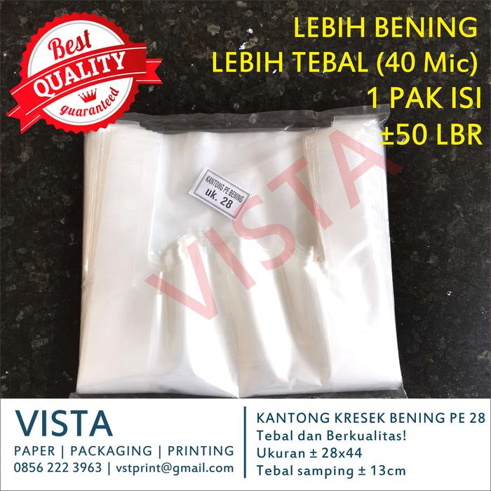 Gambar Kantong Kresek Plastik PE Bening Ukuran 28 isi 50 TRANSPARAN & TEBAL! dari Vista Pack undefined Tokopedia