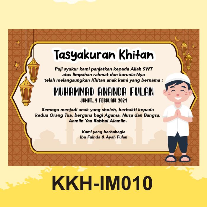 Gambar Stiker/Kartu Tasyakuran Khitan / Sticker Label Ucapan Syukuran Khitan - KKH-IM010, 10x7cm (Stiker) dari Picstory undefined Tokopedia
