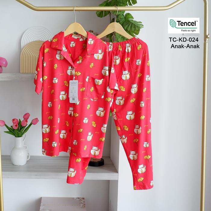 Gambar GREET NIGHT WEAR - PIYAMA PENDEK PANJANG TENCEL ANAK MIX (TC-KD) PP - TC-KD-024, SIZE 12 dari greetnightwear undefined Tokopedia