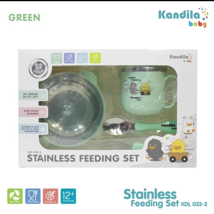 Gambar Kandila Stainless Feeding Set kdl033-2 - green dari mondebaby undefined Tokopedia
