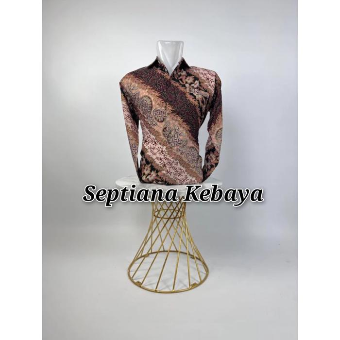Gambar baju kebaya couple modern / kebaya couple  warna terakota  / kebaya - kemeja panjang, M dari SEPTIANA KEBAYA undefined Tokopedia