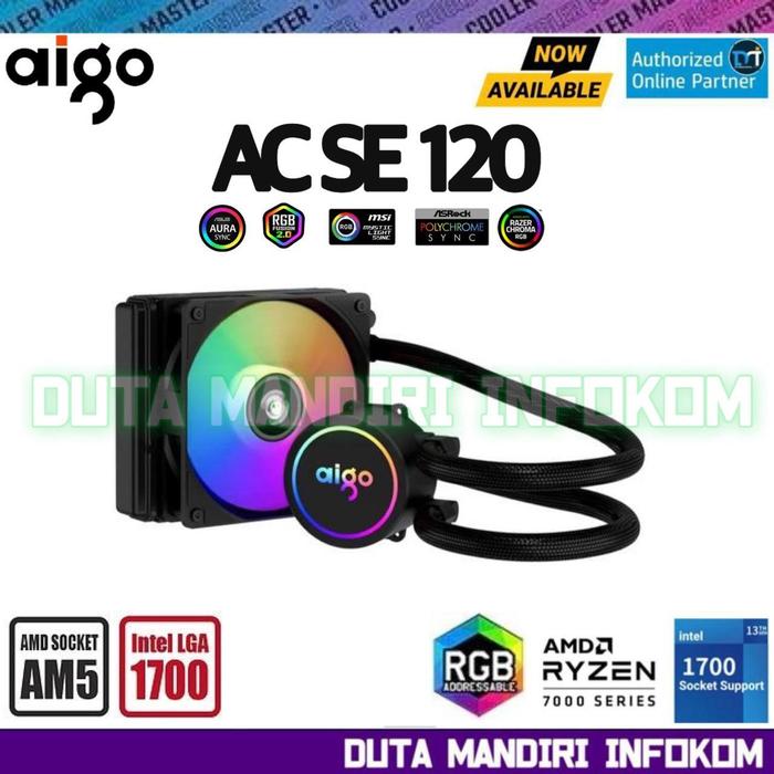 Gambar Aigo AC SE 120 240 360 - ARGB AIO Liquid CPU Cooler - AC SE 120  dari Duta Mandiri Infokom undefined Tokopedia