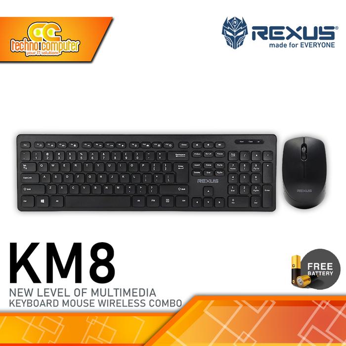 Gambar REXUS KM8 Combo Wireless - Office Keyboard & Mouse Wireless - Hitam dari Techno Computer Bali undefined Tokopedia