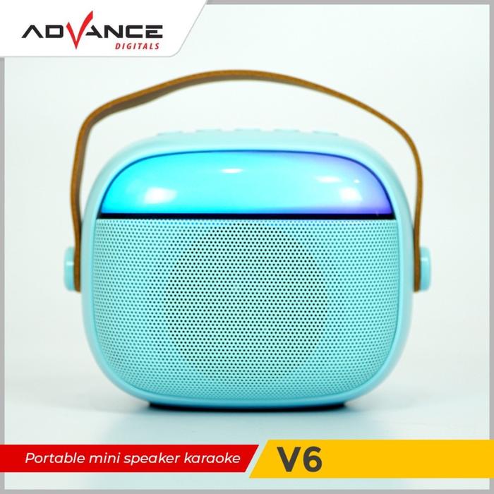 Gambar Speaker Advance V6 Portable LED 2 MIC Karaoke Bluetooth - Biru Muda dari Advance Digitals Bandung undefined Tokopedia