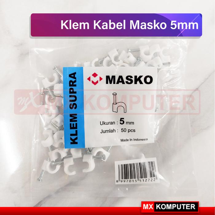 Gambar Klem Kabel Masko 5mm 6mm 7mm 8mm 9mm 10mm 12mm + Paku Baja Beton - 5mm dari MXKomputer_NEW undefined Tokopedia