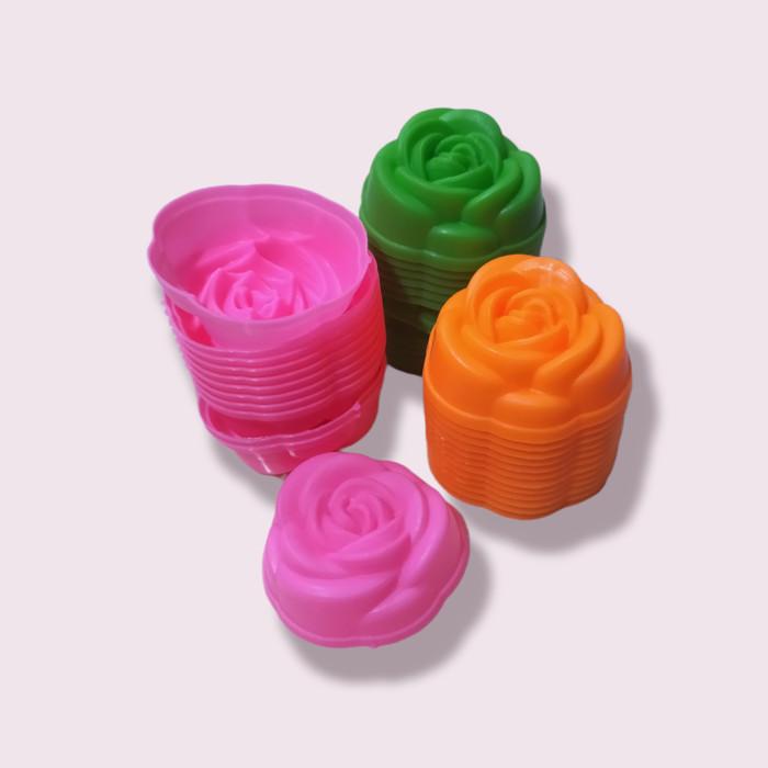 Gambar 12 Pcs Cetakan Kue Mawar Kecil 5 Cm Puding Bolu Kukus Putu Ayu Sakura - 6 pcs dari Grosir Harapan Indah undefined Tokopedia