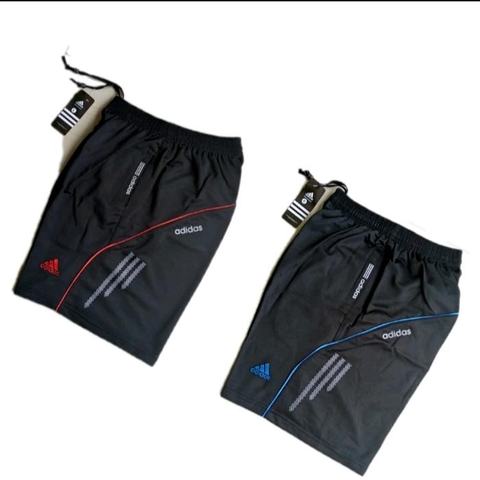 Gambar Celana Olahraga Pendek Pria lari Gym Jogging Futsal - lisr merah, XXL dari Salaam_id undefined Tokopedia