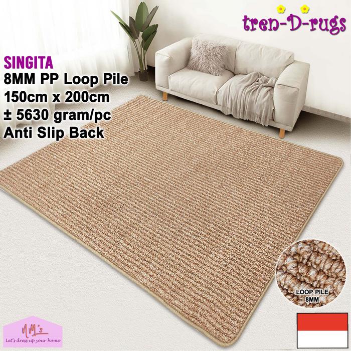 Gambar Tren-D-rugs Karpet polos salur tebal alas kamar ruang tamu 150x200 NMs - Beige Gel Back dari NMs Lets dress up your home undefined Tokopedia