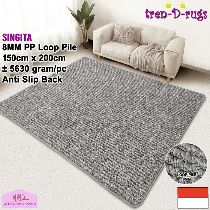 Gambar Tren-D-rugs Karpet polos salur tebal alas kamar ruang tamu 150x200 NMs - Light Grey Gel dari NMs Lets dress up your home undefined Tokopedia